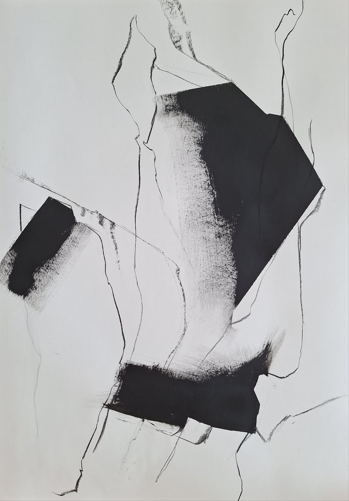140 Acryl und Kohle auf Papier 80 x 60 cm