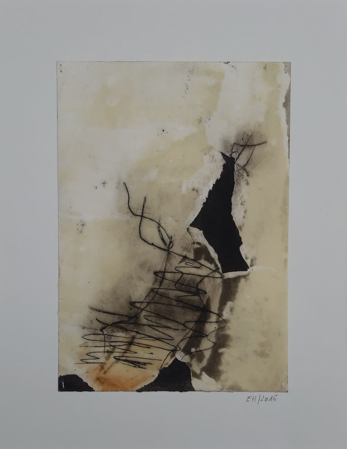 15 Wachs + Öl auf Papier 21 x 15 cm