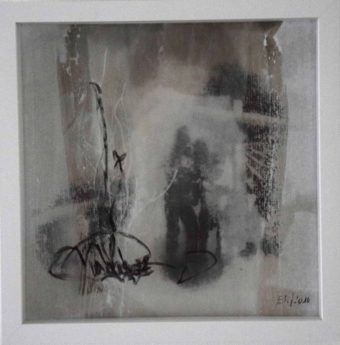 21 Mixed Media auf Karton gerahmt 20 x 20 cm