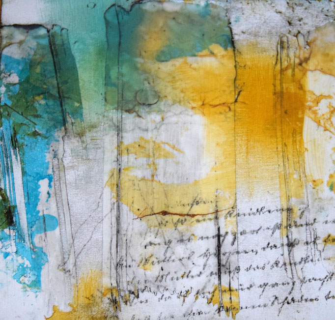 20 Mixed Media auf Holz 20 x 20 cm