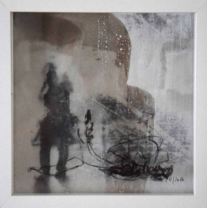 23 Mixed Media auf Karton gerahmt 20 x 20 cm