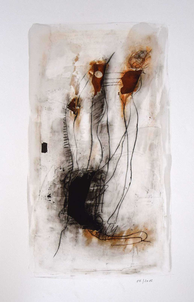 28 Wachs + Öl auf Papier 46 x 25 cm