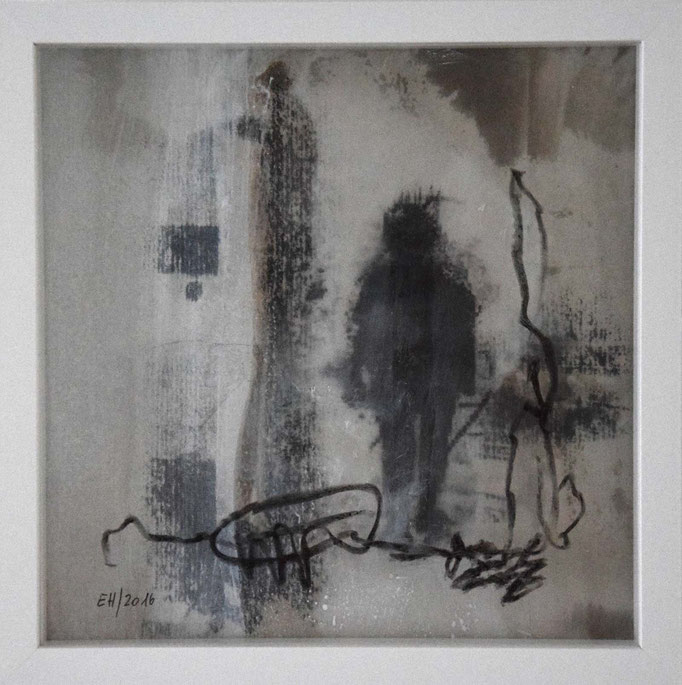 22 Mixed Media auf Karton gerahmt 20 x 20 cm