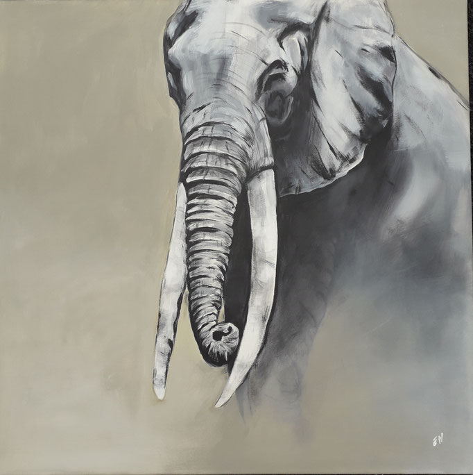 96 "Elefant 3"Acryl auf Leinwand 80 x 80 cm