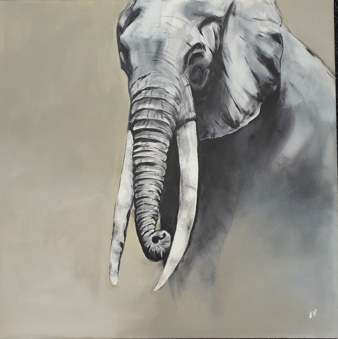 96 "Elefant 3"Acryl auf Leinwand 80 x 80 cm