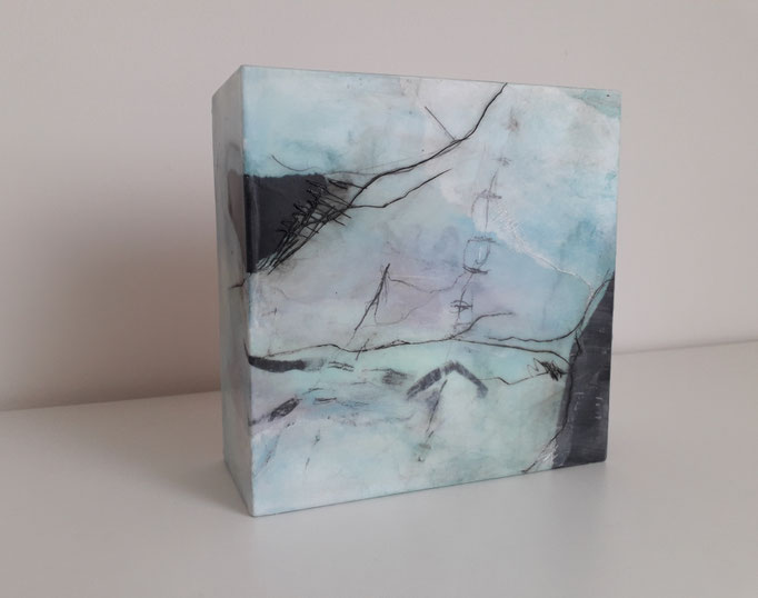 75 Mixed Media Holzkörper 15x15x6 cm