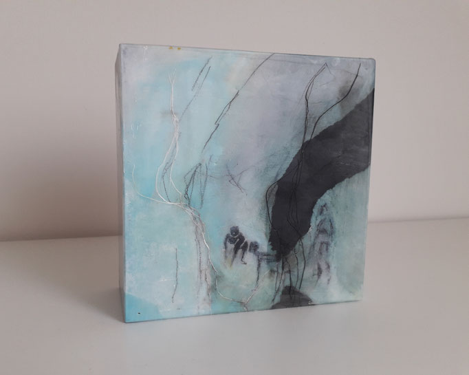 76 Mixed Media Holzkörper 15x15x6 cm