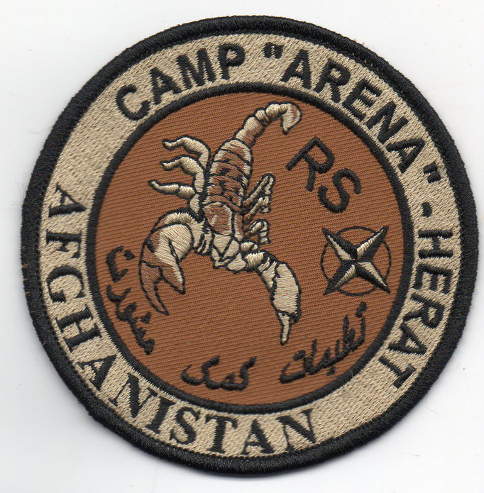 Parche de brazo del personal del CAMP ARENA FSB HERAT, encuadrado dentro de la operación ISAF en Afghanistan