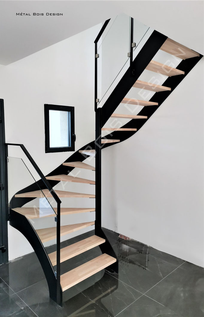 Escalier sur mesure 2 quart tournant 