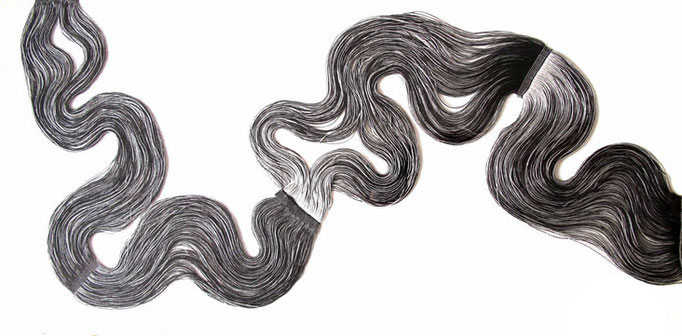 Ligne de vie, 2020 Fils de coton et polyester 30x60 cm