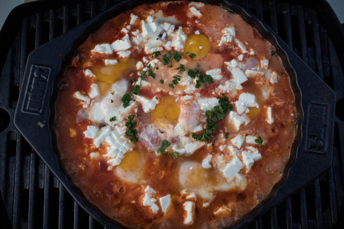 Einfaches Shakshuka-Rezept vom Grill