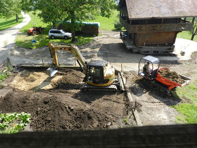 mit der grossen Maschine gehts auch im Garten einfacher