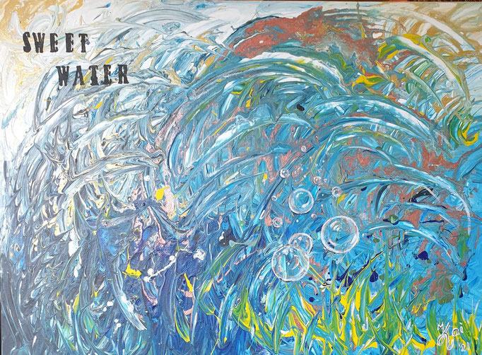 Sweet  water, acrylic, 80-60 cm. Prijs: op aanvraag