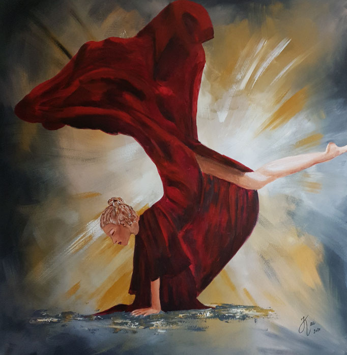 Balletdanseres, acrylic 100-100 cm. Prijs: op aanvraag.