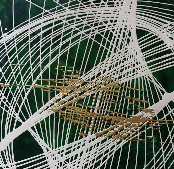 Golden memories, acrylic 55-55 cm. Pendulum art. Prijs: op aanvraag