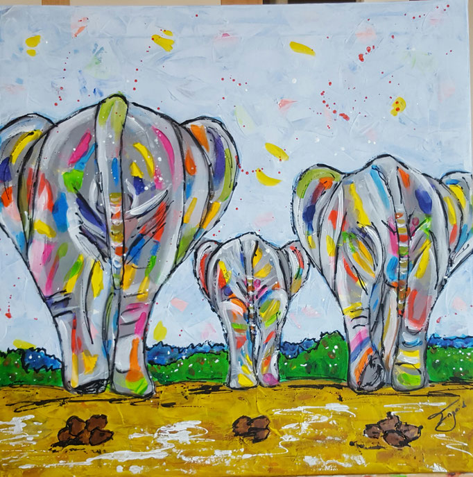 Shit happens, acrylic 60-60 cm. Prijs: op aanvraag