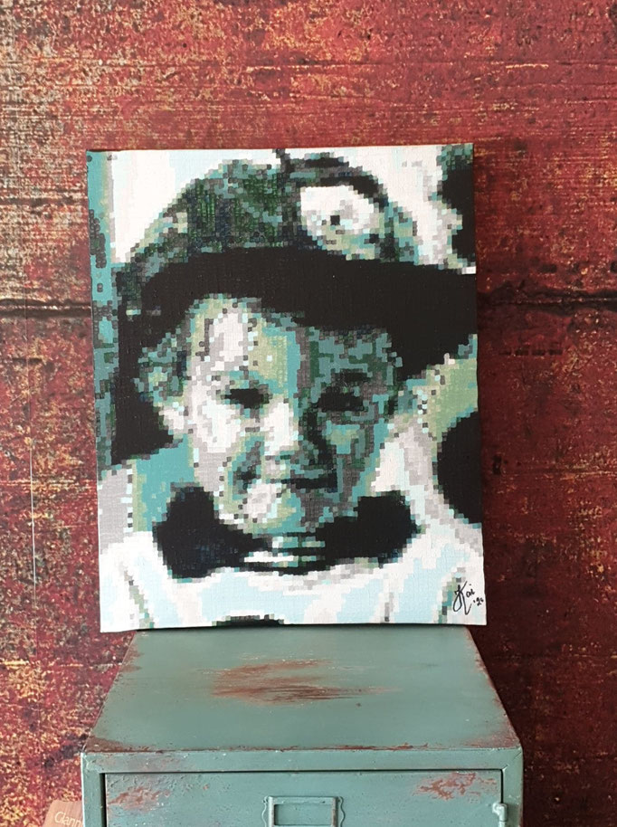 Portret Tommie, acrylic 40-50 cm. Privé-collectie.