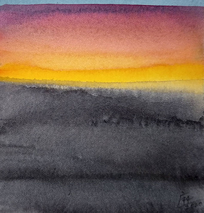 "avond licht" no.3, aquarelle on aquarelle paper / sold (private collection in Dordrecht, the Netherlands)
