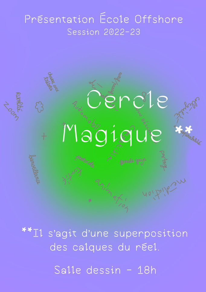20/09/2023, "Cercle Magique **", présentation de l'École off-shore, École nationale supérieure d'art et de design de Nancy