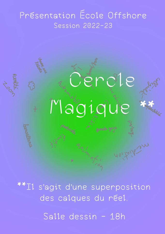 20/09/2023, "Cercle Magique **", présentation de l'École off-shore, École nationale supérieure d'art et de design de Nancy