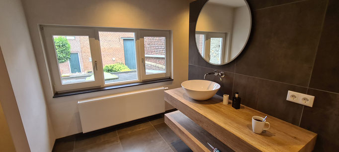 BTK Tegelzetters Venlo - eindresultaat nieuw te realiseren badkamer te Simpelveld