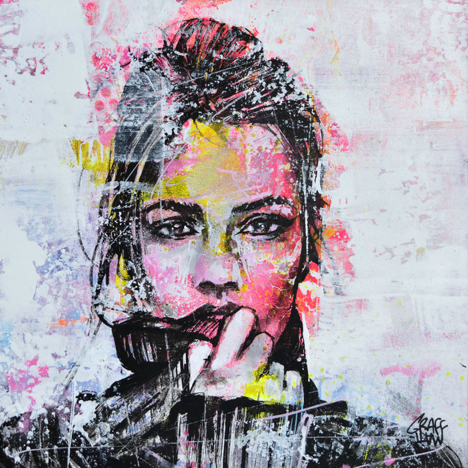 art peinture tableau portrait femme couleur">
