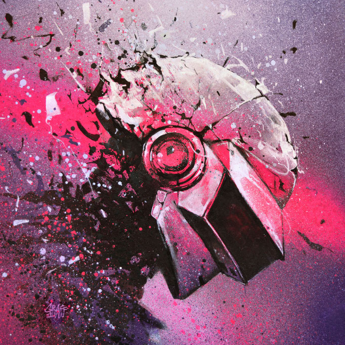 painting art daft punk electro music french touch graffmatt illustration peinture originale œuvre d'art streetart