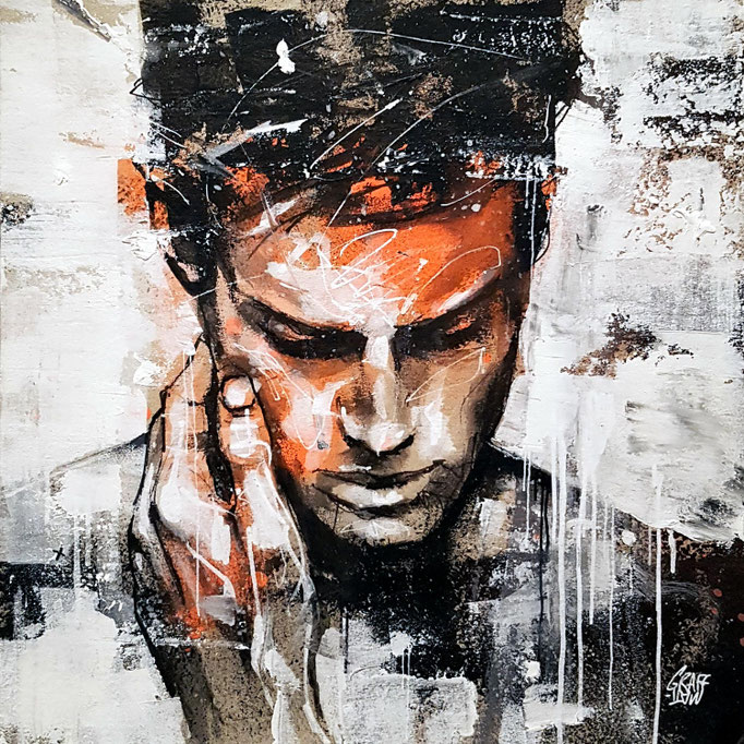 art artiste peintre contemporain portrait homme model graffiti france streetart savoie chambery graffmatt