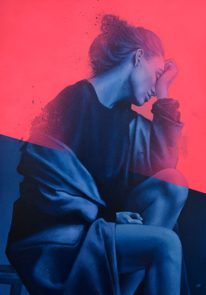 art tableau streetart graffmatt œuvre d'art portrait femme moderne contemporain