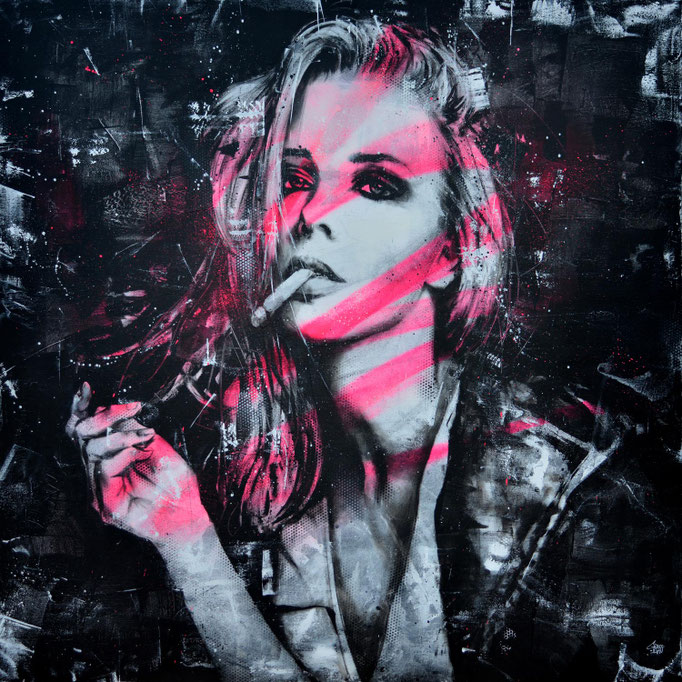 art tableau streetart graffiti france paris lyon chambéry savoie rhone alpes spray paint woman portrait tableau urbain oeuvre urbaine aérosol contemporain fashion