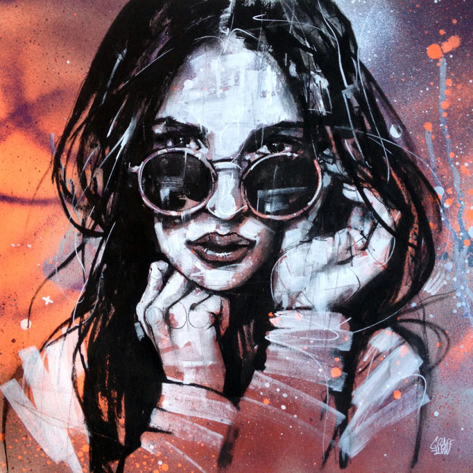 art graffiti portrait woman streetart color urban art urbain fashion art illustration œuvre dessin model femme lunette street style peinture moderne graffmatt