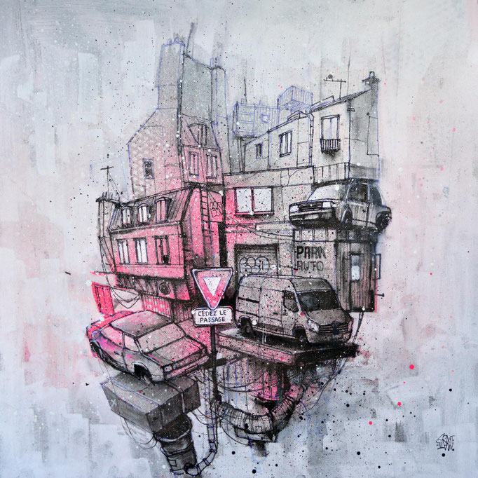 art tableau streetart graffiti france paris lyon chambéry savoie rhone alpes spray paint tableau urbain dessin ville architecture œuvre