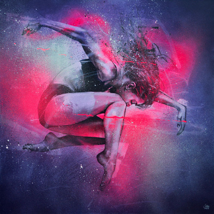peinture figurative art contemporain femme danseuse en mouvement peinture streetart graffiti pop art dynamique hip-hop culture dance danse contemporaine urbaine artistique réaliste graffmatt artiste tableau achat