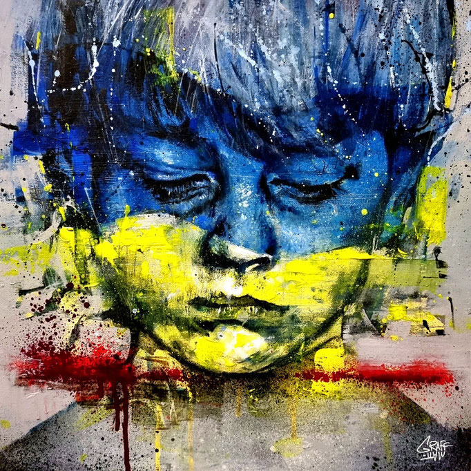 peinture art streetart painting drawing graffmatt ukraine child war enfant ukrainien guerre soutien save the children russie putin poutine Volodymyr Zelensky otan Kiev