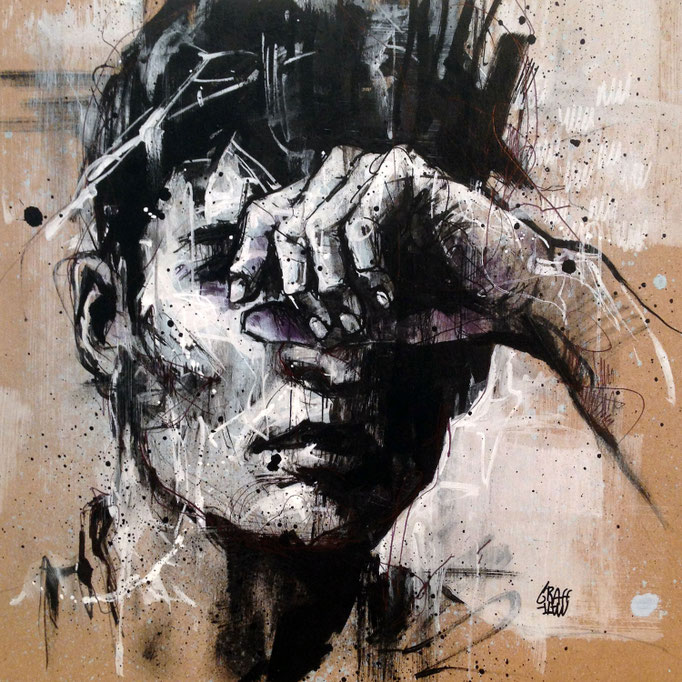art artiste peintre contemporain portrait homme graffiti commander acheter tableau france streetart savoie chambery graffmatt