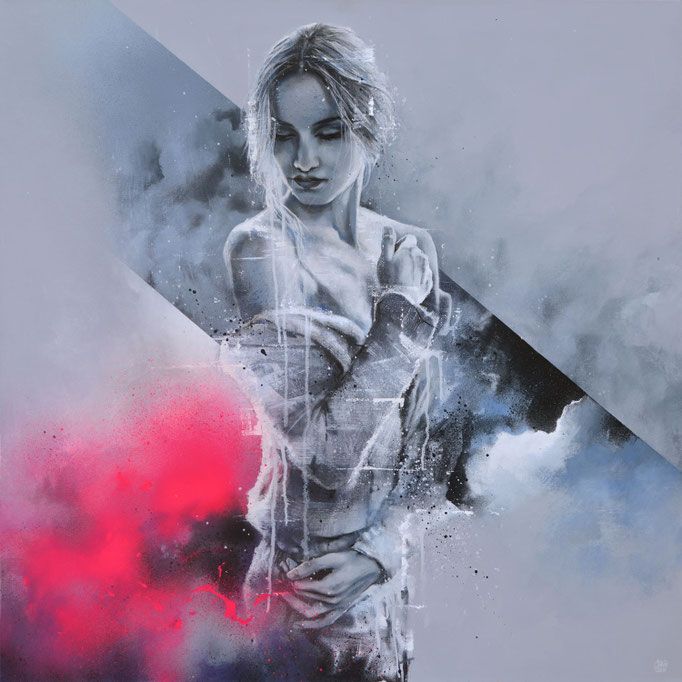 art tableau streetart toile peinture portrait femme art contemporain urbain graffmatt