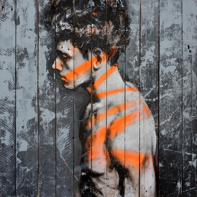 art artiste peintre contemporain portrait homme model peinture sur bois palette graffiti france streetart savoie chambery graffmatt
