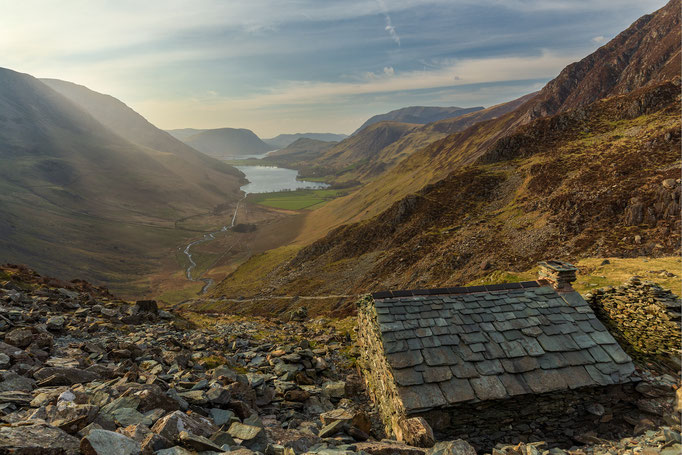 Bothy above Buttermere with sunrays