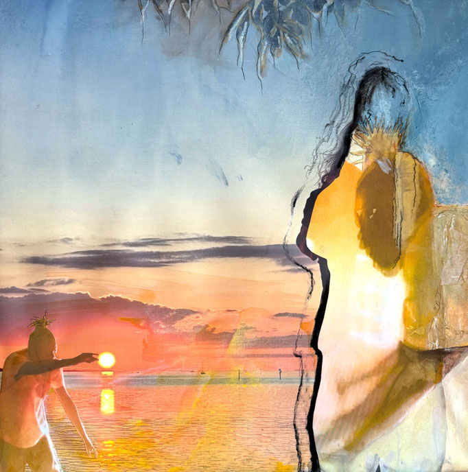  Im Licht der Schatten 2, 50x50cm, Foto und Acryl auf Leinwand, 2025