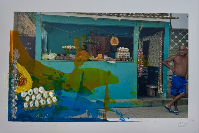 Kuba 1, 40x20cm, Acryl auf Fotodruck, 2025