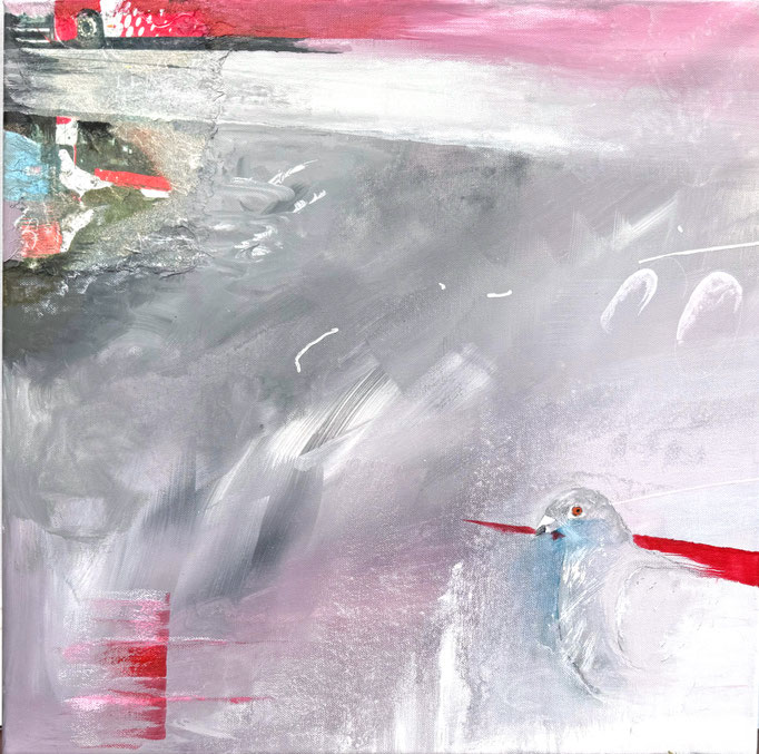 Urbanes 1, 70x70cm, Acryl auf Fotoleinwand, 2024
