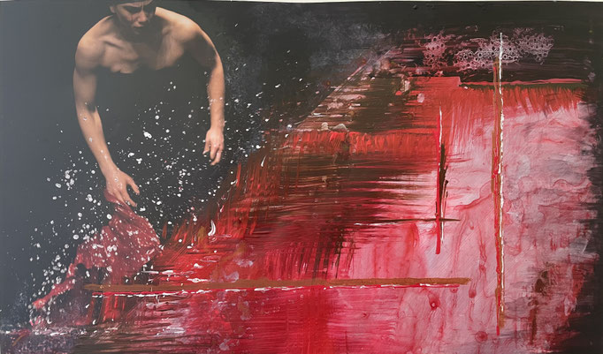 Pina 5, 50x25cm, Acryl auf Fotodruck, 2021