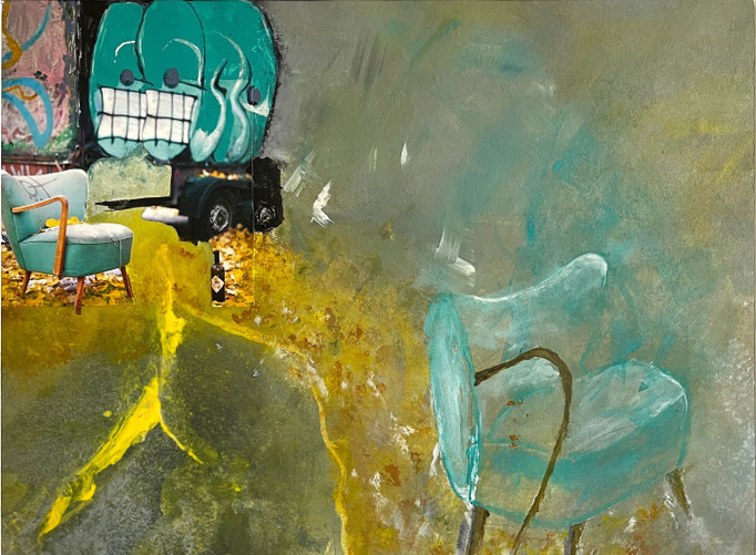 Parallelwelt 3, 55x45cm, Foto und Acryl auf Papier, 2024