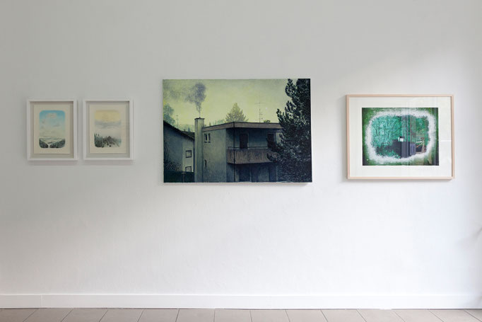 Wieland Payer · Gespinnst, 2012 und Siedlung, 2012 | Thorsten Groetschel · Welten, 2017 | Tilmann Walther · Hütte, 2018