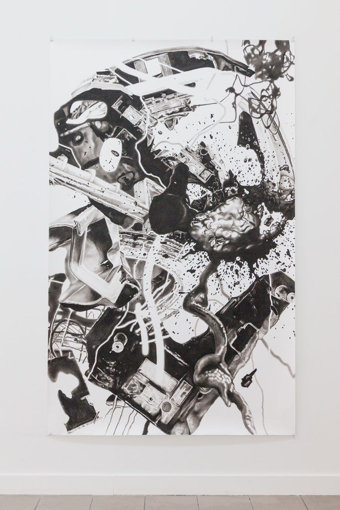 Peter Hock · Zabriskie Point 3, Reißkohle auf Papier, 2017