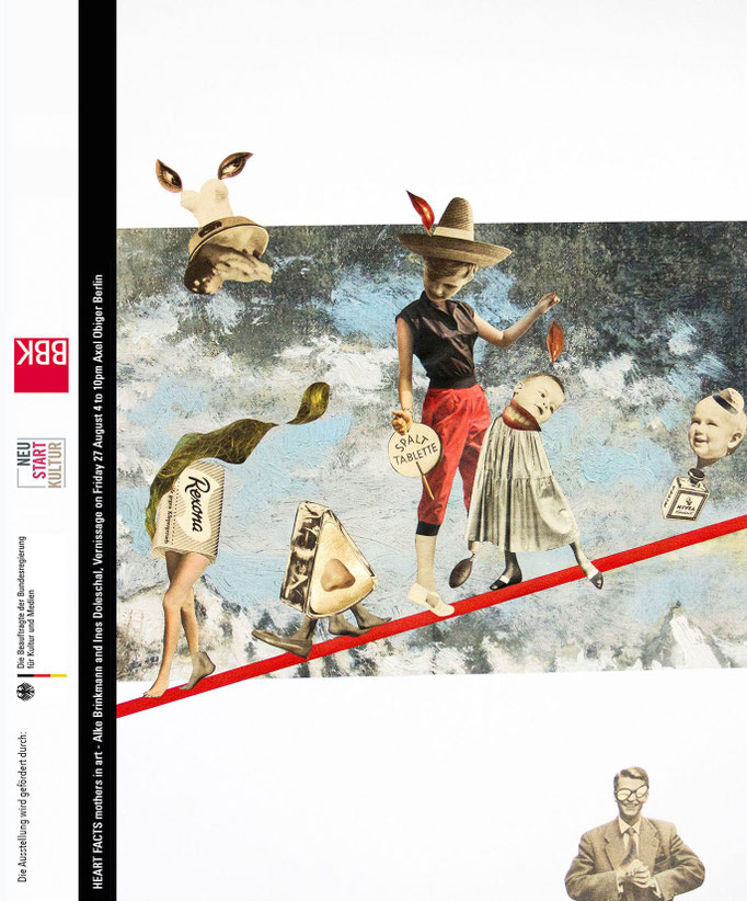 Ines Doleschal, Posters for Parity No. 5 („Kunst oder Kinder I (Hommage to Hannah“), 2019, Acryl, Magazin- ausschnitt auf Papier (Collage), 70 x 50 cm