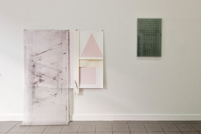 Carsten Sievers · o.T. Papier-Tableau ca. 176 x 160 x 25 cm, 2018 & o.T., mixed media, 73,5 x 49,0 x 5,3 cm, 2017