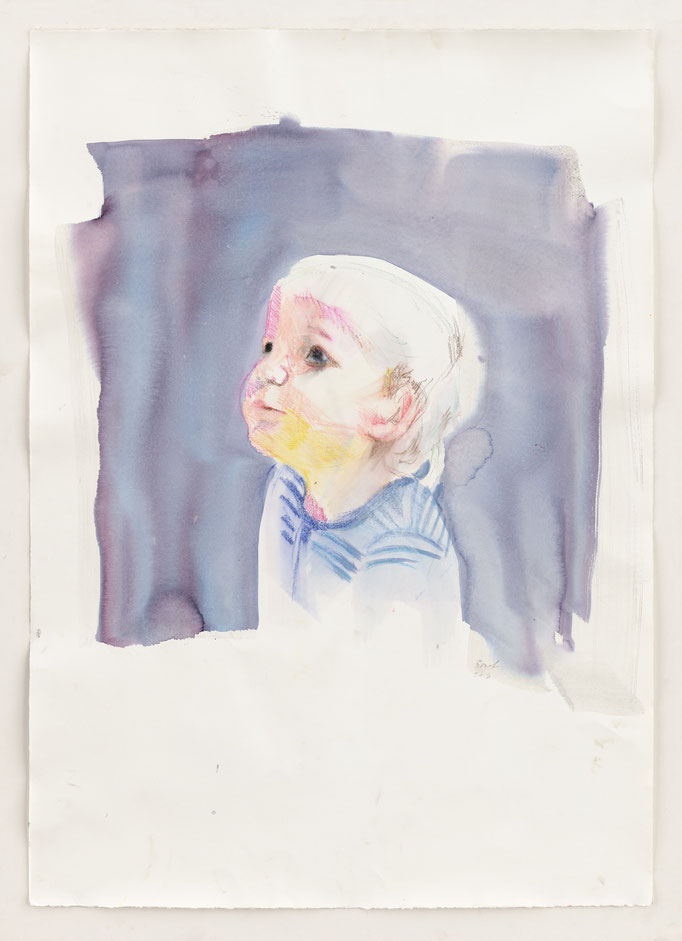 Alke Brinkmann, „Kind IX, Nathan“, 2010, Mischtechnik auf Bütten, 107 x 75 cm