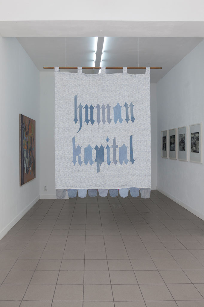 Katrin Hoffert · Human Kapital 220 cm x 160 cm, Jeansstoffe, Stoffe, 2017