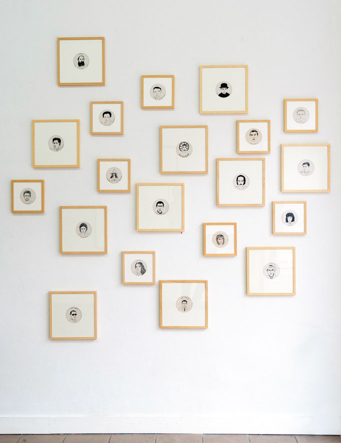Andrej Glusgold · „Hall of Fame“, Tusche auf Bierdeckel, 2012 - 2014